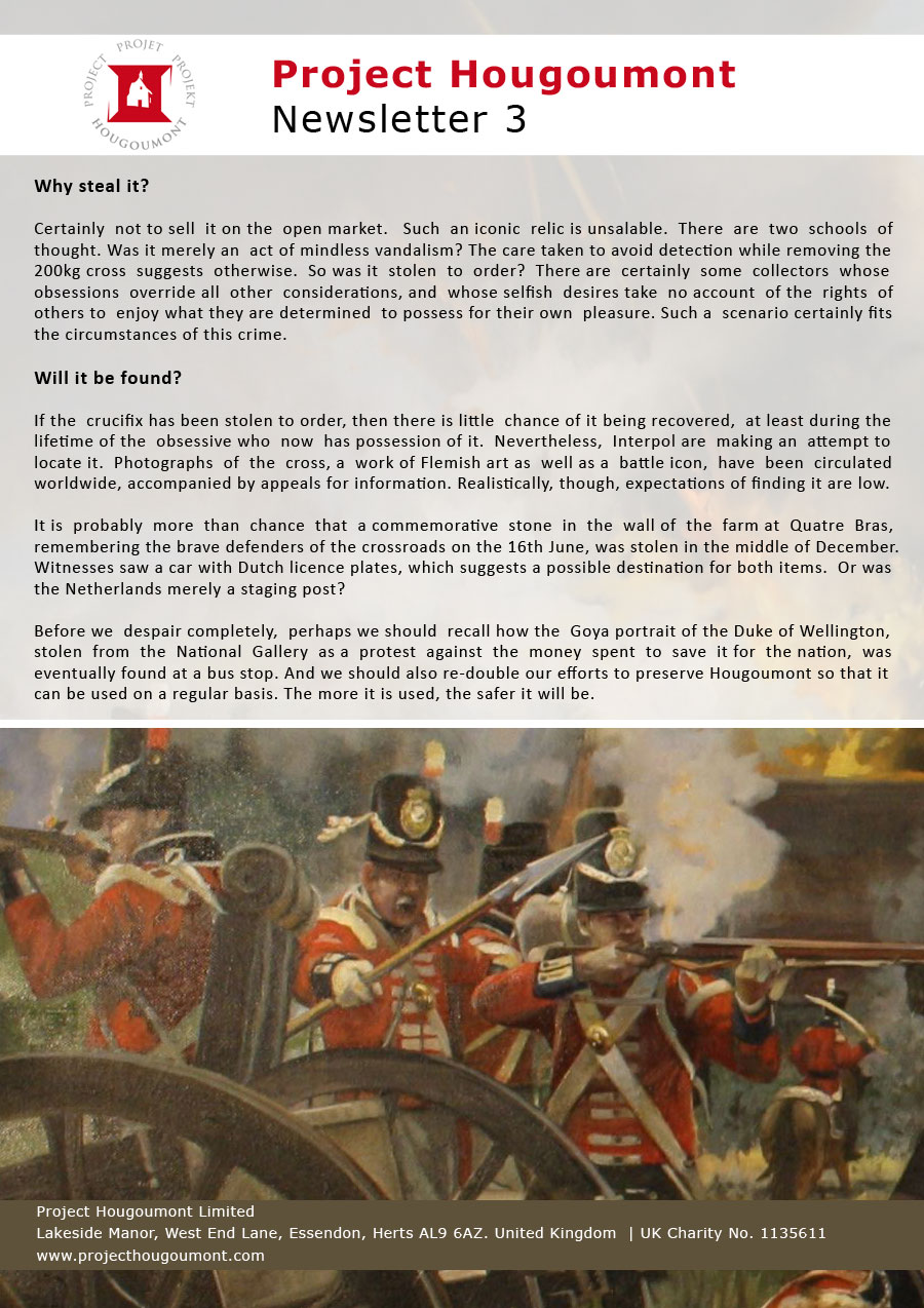 Project Hougoumont Newsletter 2